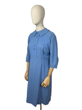 Load image into Gallery viewer, Original Late 1940&#39;s Cornflower Blue Lightweight Wool Day Dress - Bust 34 35
