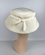 Load image into Gallery viewer, Original 1950&#39;s White Pleated Summer hat by Jacoll with Bow Trim *
