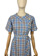 Load image into Gallery viewer, Original Early 1930&#39;s Blue, White, Red and Yellow Cotton Chore Dress - Bust 34 36
