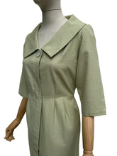 Load image into Gallery viewer, Original 1960's Eric Hill of London Green and Cream Check Wool Dress - Bust 38 *
