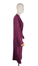 Load image into Gallery viewer, Original Late 1930's or Early 1940's Burgundy Crepe Long Sleeved Dress with Stud Detail - Bust 42
