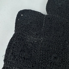 Load image into Gallery viewer, Original 1940's Black Crochet Clutch Bag with Large Clear Lucite Zip Pull *
