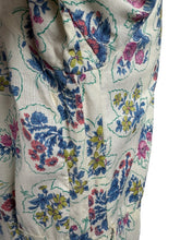 Load image into Gallery viewer, Original 1940&#39;s 1950&#39;s Cotton Belted Day Dress with Floral Print in Blue, Pink, Green and Yellow - Bust 38
