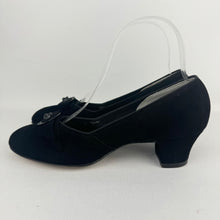 Load image into Gallery viewer, Original 1950&#39;s Black Suede Red Cross Court Shoes - Deadstock - Narrow UK 4 *
