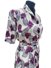 Load image into Gallery viewer, Original 1940’s CC41 Novelty Print Belted Day Dress - Bust 34 36

