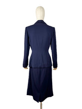 Load image into Gallery viewer, Original 1940&#39;s Navy Medium Weight Wool Suit by FORSTMANN - Bust 38 *
