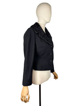 Load image into Gallery viewer, Original 1950’s Black Wool Jacket with Astrakhan Trim - Bust 34 35
