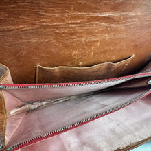 Load image into Gallery viewer, Original 1930’s Genuine Crocodile Skin Clutch Bag in Dark and Mid Brown
