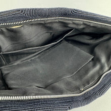 Load image into Gallery viewer, Original 1940's American Corde Style Bag in Navy Blue with Huge Lucite Zip Pull *
