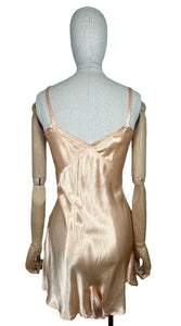 Original 1940’s CC41 Peach Coloured Satin Step In with Embroidery - Bust 34” *