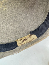 Load image into Gallery viewer, Original 1940's 1950's Mushroom Grey Felt Hat with Fine Net by Jacoll *
