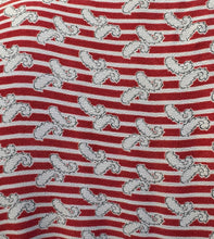 Load image into Gallery viewer, Original 1940’s Red and White Stripe Crepe Day Dress - Bust 40 42
