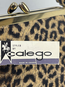 Original 1950's Calego of Canada Faux Leopard Skin Bag