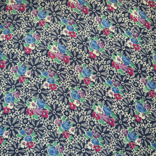 Load image into Gallery viewer, Original 1940&#39;s Floral Crepe White, Blue, Pink and Green Dressmaking Fabric - 34&quot; x 100&quot;
