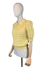 Load image into Gallery viewer, Vintage Hand Knitted Wool Jumper in Soft Yellow - Knitted from a 1940's Pattern - Bust 34 36 *
