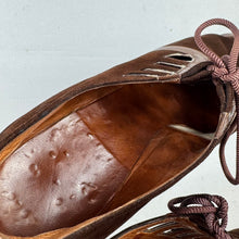 Load image into Gallery viewer, Original 1930's Dark Brown Leather and Suede Lace Up Shoes - UK 5 or 5.5
