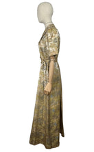 Load image into Gallery viewer, Original 1930’s Chinese Silk Brocade House Coat Robe in Gold, Pink and Blue - Stunning Evening Gown - Bust 36
