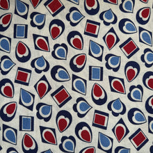 Load image into Gallery viewer, Original 1940&#39;s Patriotic Red, White and Blue Linen Dressmaking Fabric - 34&quot; x 68&quot;
