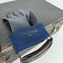 Load image into Gallery viewer, Original 1950&#39;s Midnight Blue Kid Leather Gloves by Milore - Size 6.5 *
