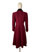 Load image into Gallery viewer, Exceptional Original 1930&#39;s 1940&#39;s Burgundy Wool Princess Coat with Astrakhan Collar - Bust 38
