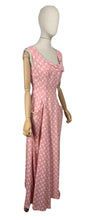 Load image into Gallery viewer, Original 1950&#39;s Pink and White Cotton Full Length Evening Dress with Pockets - Bust 36 *
