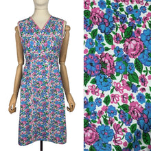 Load image into Gallery viewer, Original 1940's Pink, Blue and White Cotton Apron - Great Chore Dress - Would Make A Great Summer Dress - Bust 34 35
