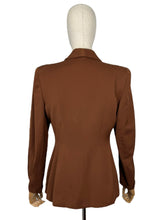 Load image into Gallery viewer, Original 1940&#39;s American Warm Brown Wool Jacket - Bust 36 38
