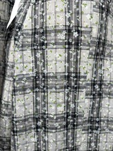 Load image into Gallery viewer, Reproduction Volup 1940's Cotton Day Dress in Black and White Check with Green Buttons and trim - Bust 40 42
