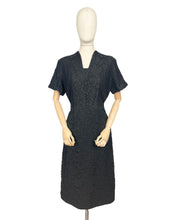 Load image into Gallery viewer, Original 1950&#39;s Marldena Model Little Black Lace Cocktail Dress with Beading - Bust 40 42 *
