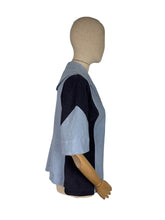 Load image into Gallery viewer, Original 1940&#39;s 1950&#39;s Heavy Linen Jacket in Two-Tone Blue - Bust 38 *
