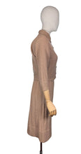 Load image into Gallery viewer, Original 1950's Mink Brown Barbara Carol New York Three Piece Dress, Cardigan and Belt Knit Set - Bust 36 38 *
