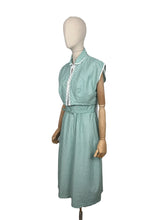 Load image into Gallery viewer, Original 1950&#39;s Green and White Check Three Piece Dress, Bolero and Belt Set by Kerrybrooke - Bust 38
