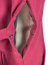 Load image into Gallery viewer, Original 1940's Burgundy Crepe and Velvet Belted Day Dress - Bust 36 38
