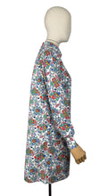 Load image into Gallery viewer, Original 1930&#39;s Crisp White Cotton Smock with Vibrant Floral Print in Blue, Green, Red and Yellow - Bust 34 36 38
