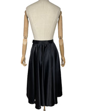 Load image into Gallery viewer, Original 1950’s Inky Black Satin Full Circle Skirt - Waist 25 26 *
