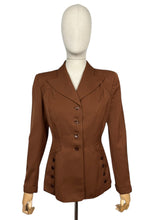 Load image into Gallery viewer, Original 1940&#39;s American Warm Brown Wool Jacket - Bust 36 38
