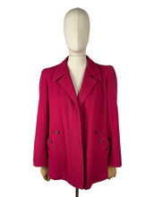 Load image into Gallery viewer, Original 1940&#39;s Raspberry Pink Wool Swing Jacket With Pockets - Bust 38 40 42
