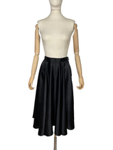 Load image into Gallery viewer, Original 1950’s Inky Black Satin Full Circle Skirt - Waist 25 26 *
