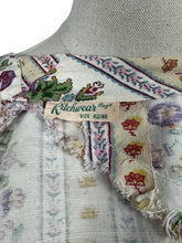 Load image into Gallery viewer, Original 1940&#39;s Thick Cotton Floral Stripe Sleeveless Chore Dress by Ritchwear - Bust 38 39
