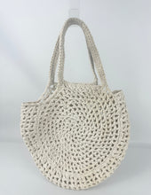 Load image into Gallery viewer, Original 1940&#39;s 1950&#39;s Ivory Coloured String Crochet Handbag

