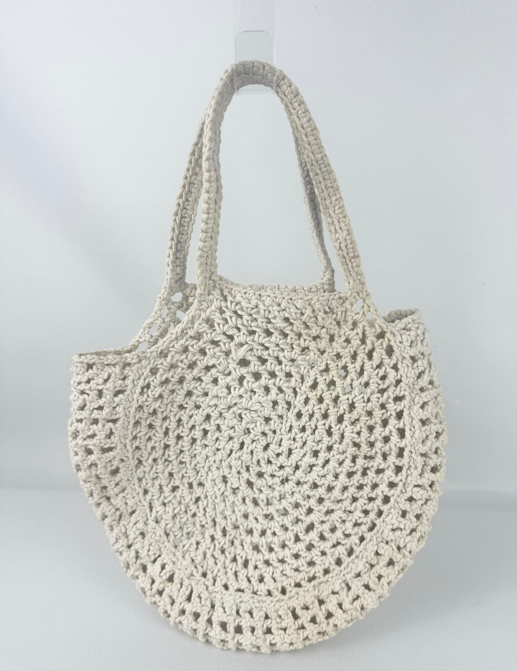 Original 1940's 1950's Ivory Coloured String Crochet Handbag