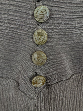 Load image into Gallery viewer, Original 1930's Dark Brown Satin Backed Crinkle Crepe Day Dress with Glass Buttons - Bust 32 34
