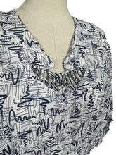 Load image into Gallery viewer, Original 1940's Volup Dress and Jacket Set in White and Navy Blue with Original Belt - Bust 44 46
