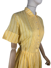 Load image into Gallery viewer, Original 1950's White and Yellow Gingham Cotton Dress - Bust 40 *
