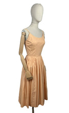 Load image into Gallery viewer, Original 1950's Peach Cotton Fritzi of California Sundress - Bust 32 33 34 *
