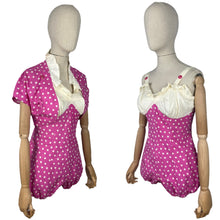 Load image into Gallery viewer, Original 1950&#39;s Pink and White Swimsuit with Matching Bolero Jacket - Bust 36
