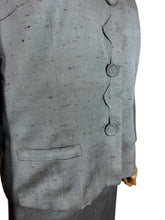 Load image into Gallery viewer, Original 1950's Davidow Grey Fleck Wool Suit with Covered Buttons - Bust 42 44

