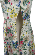 Load image into Gallery viewer, Original 1950&#39;s Pretty Pink, Yellow, Blue and Green Floral Day Dress in Artificial Silk - Bust 36 *
