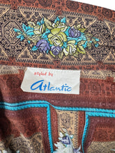 Load image into Gallery viewer, Original 1950&#39;s Brown, Blue and Green Belted Cotton Day Dress - Bust 36
