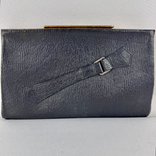 Load image into Gallery viewer, Original 1930&#39;s Midnight Blue and Bottle Green Textured Leather Clutch
